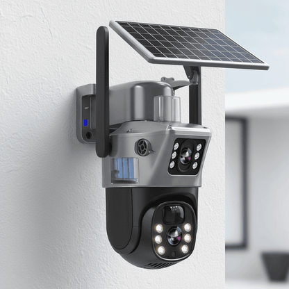 Kabellose 4K Sicherheitskamera mit Solarpanel und 360° Rundumblick