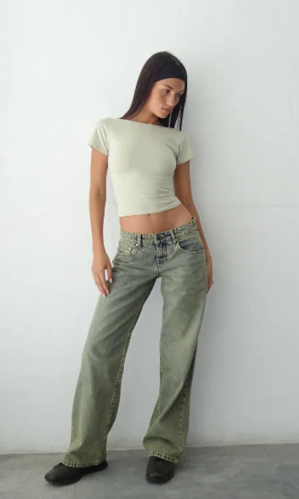 Damen Stretch Baggy Jeans | Lang