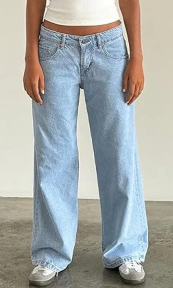Damen Stretch Baggy Jeans | Lang