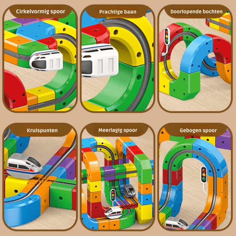 3D Eisenbahn-Bausatz für Kinder mit wiederaufladbarer Lokomotive