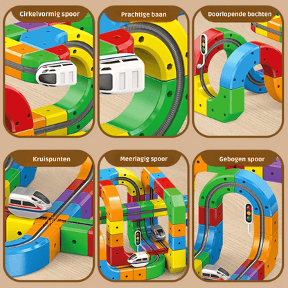 3D Eisenbahn-Bausatz für Kinder mit wiederaufladbarer Lokomotive