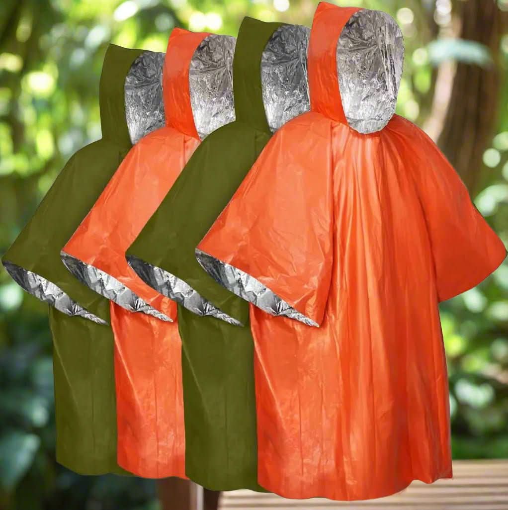 Wiederverwendbarer Notfall-Regenponcho mit Kapuze für Outdoor-Schutz