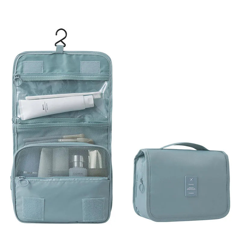 Kompakte Reise-Toilettenartikel-Tasche | 6 Fächer & Feuchtigkeitsfach | Vielseitiges & Wasserabweisendes Polyester