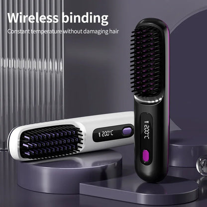 Drahtloser Haarglätter | USB-Ladung & LCD-Display | Keramik- & Ionentechnologie