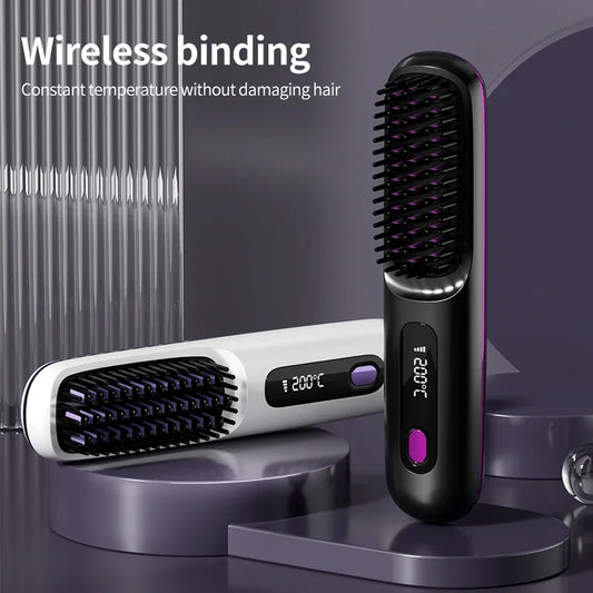 Drahtloser Haarglätter | USB-Ladung & LCD-Display | Keramik- & Ionentechnologie