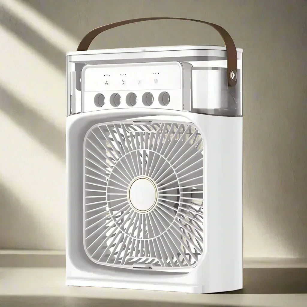 Tragbarer 3-in-1 Mini-Luftkühler, Luftbefeuchter und Nachtlicht für den Schreibtisch