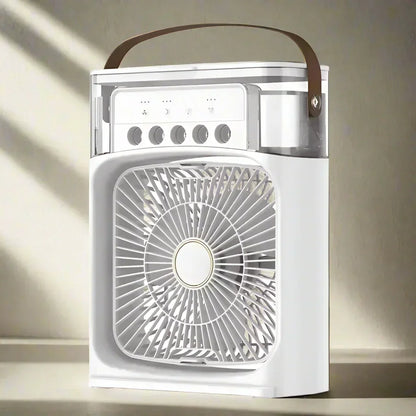 Tragbarer 3-in-1 Mini-Luftkühler, Luftbefeuchter und Nachtlicht für den Schreibtisch