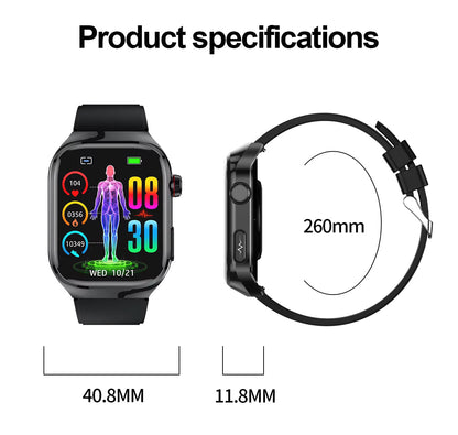 Smartwatch zur Blutzuckerüberwachung, ECG, Harnsäuremessung, Bluetooth-Konnektivität