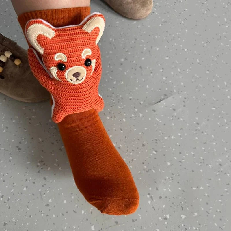 Gemütliche Haussocken mit adorablen 3D-Tierdesign und sicherer rutschfester Sohle