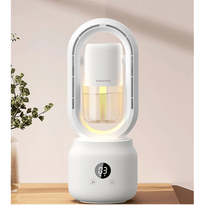 Tragbarer messerfreier Ventilator mit Luftbefeuchter und Nachtlicht für erfrischenden Komfort