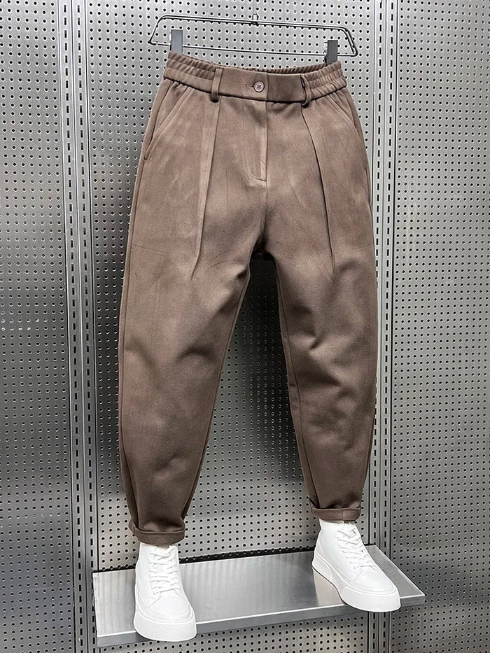 Herren Elegante Melange Hose | Lang