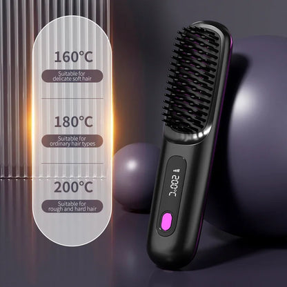 Drahtloser Haarglätter | USB-Ladung & LCD-Display | Keramik- & Ionentechnologie