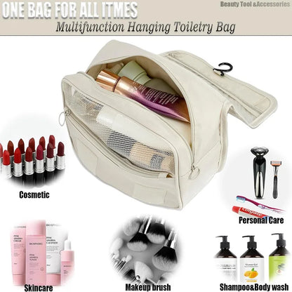 Kompakte Reise-Toilettenartikel-Tasche | 6 Fächer & Feuchtigkeitsfach | Vielseitiges & Wasserabweisendes Polyester