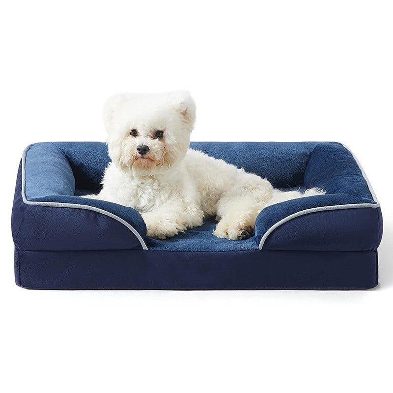 Orthopädisches Hundebett mit abnehmbarem Samtbezug