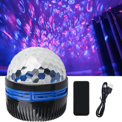 Nordlichter Projektor | Musik-Synchronisation & Fernbedienung | RGB Stimmungslicht | USB-Ladung | 7,8×7,8×8,7 cm