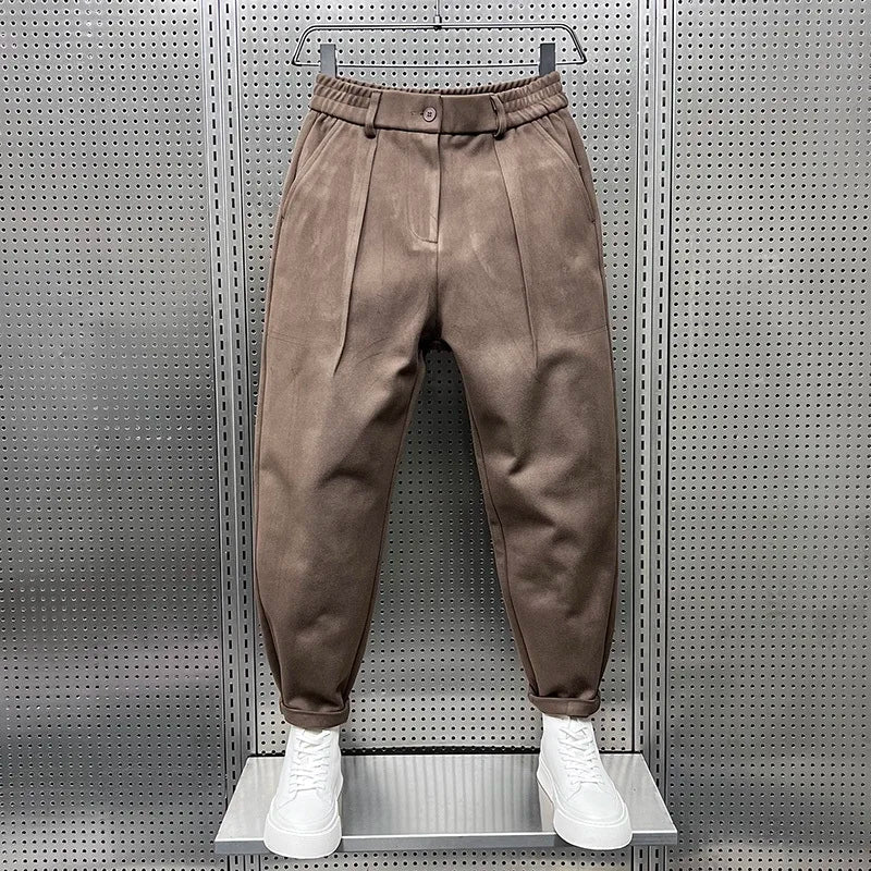 Herren Elegante Melange Hose | Lang