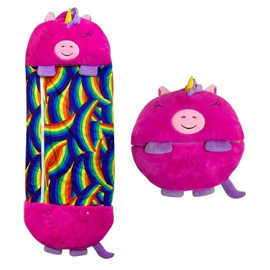 2-in-1 Plüschschlafsack mit Kuscheltier – Schlafsack für Kinder