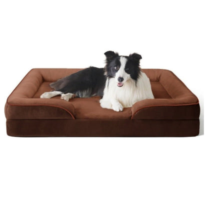 Orthopädisches Hundebett mit abnehmbarem Samtbezug