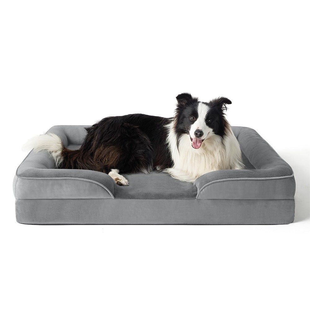 Orthopädisches Hundebett mit abnehmbarem Samtbezug