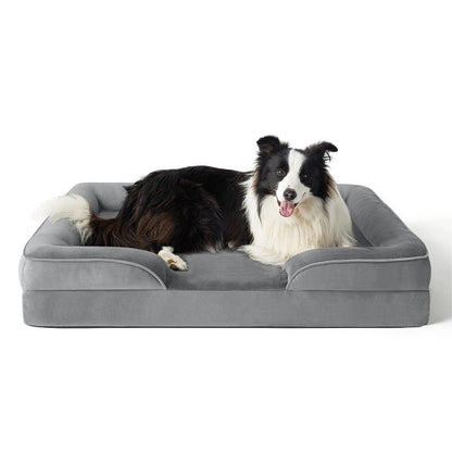 Orthopädisches Hundebett mit abnehmbarem Samtbezug