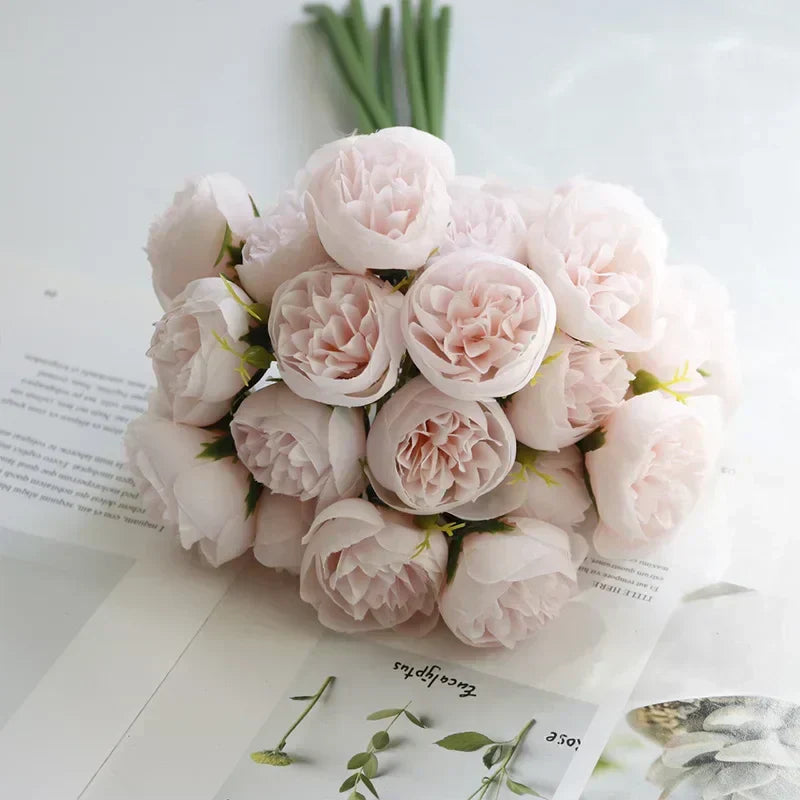 Seiden-Pfingstrosen-Bouquet - Liebesgeschichte