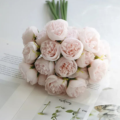Seiden-Pfingstrosen-Bouquet - Liebesgeschichte