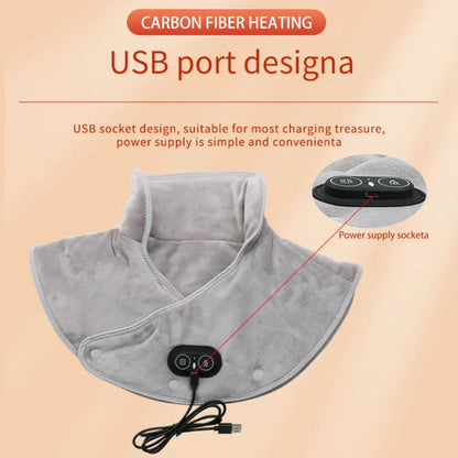 Wärme Nacken- & Schulter-Massager | USB-Heizkissen mit Vibration | 3 Temperatureinstellungen & Timer | Weiches Plüschdesign