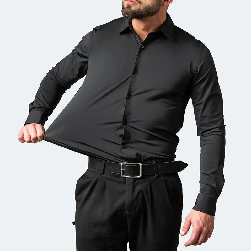 Herren Elastisches Hemd | Langarm
