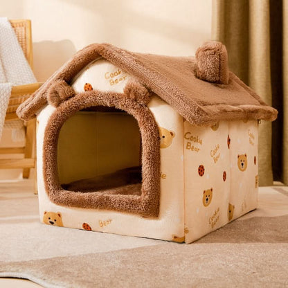 Gemütliches Haustierhaus für kleine Hunde und Katzen – Flauschiges und bequemes Design