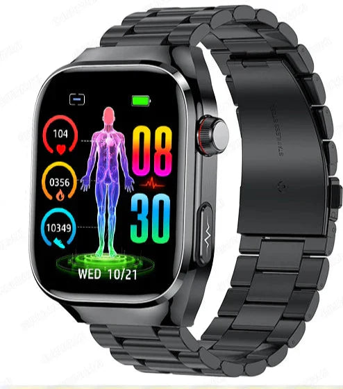 Smartwatch zur Blutzuckerüberwachung, ECG, Harnsäuremessung, Bluetooth-Konnektivität