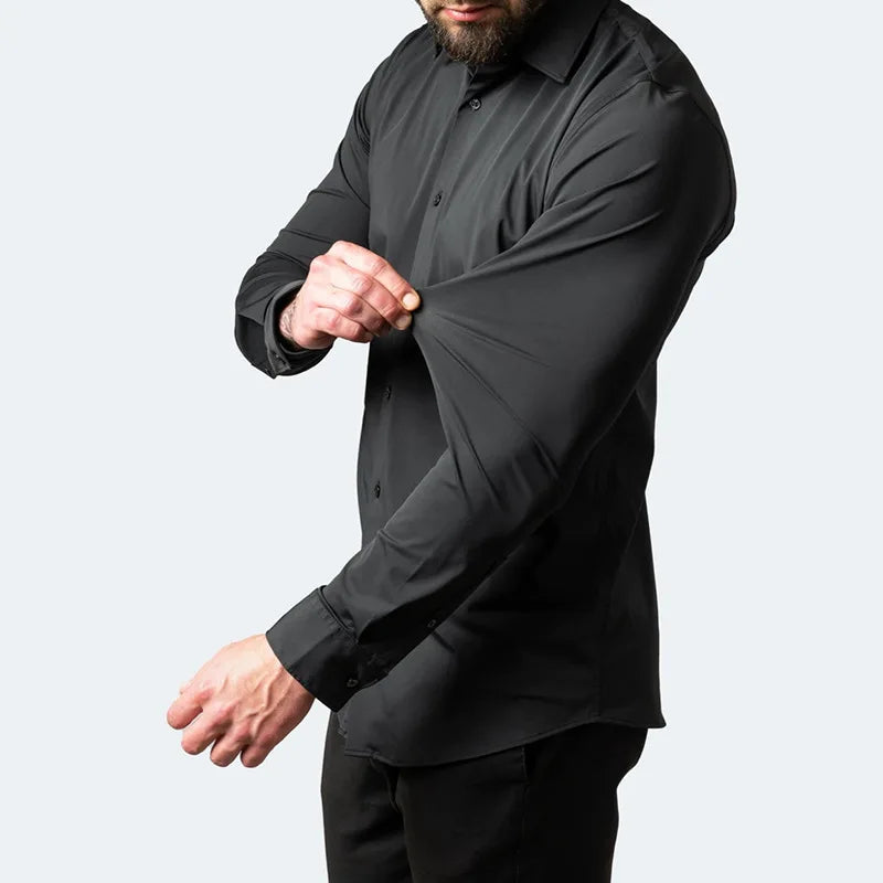 Herren Elastisches Hemd | Langarm