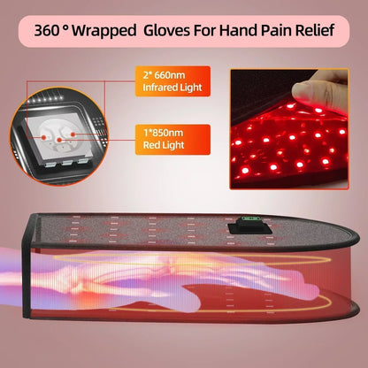 Rote Lichttherapie-Handschuh zur Linderung von Gelenkschmerzen