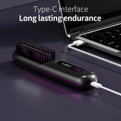 Drahtloser Haarglätter | USB-Ladung & LCD-Display | Keramik- & Ionentechnologie