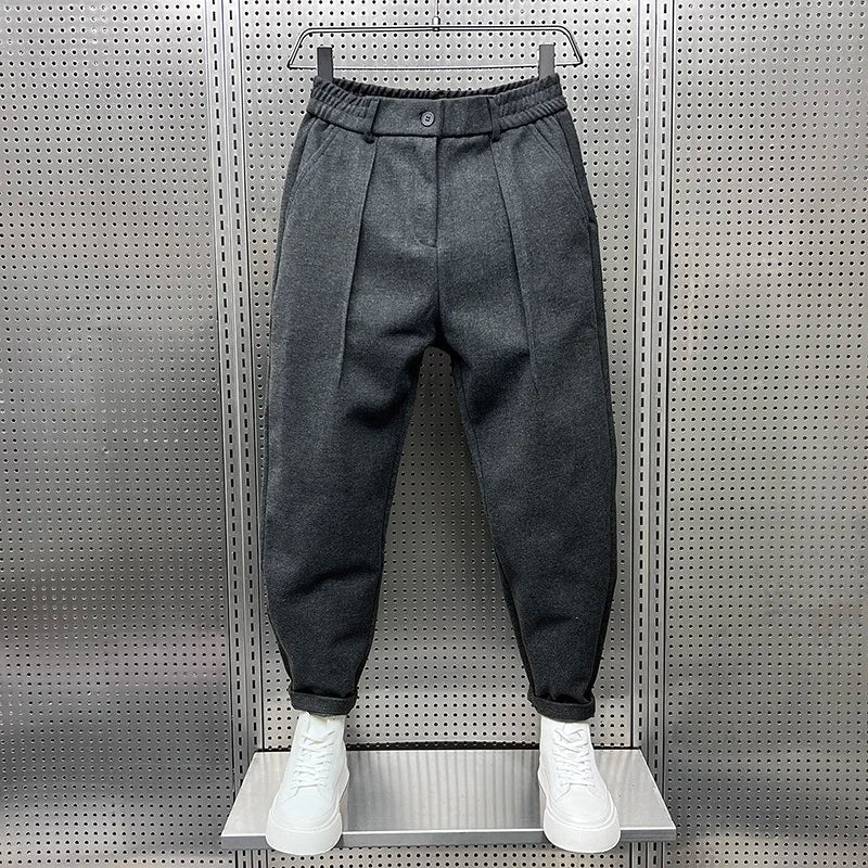 Herren Elegante Melange Hose | Lang