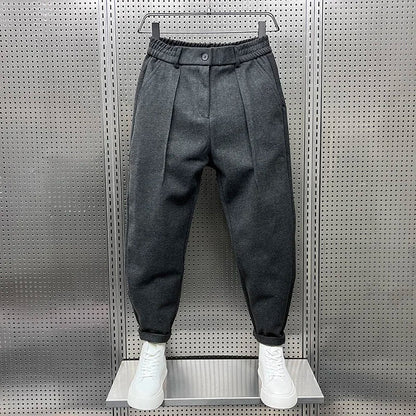 Herren Elegante Melange Hose | Lang