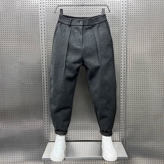 Herren Elegante Melange Hose | Lang