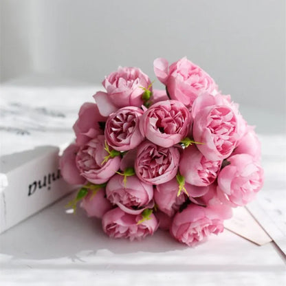 Seiden-Pfingstrosen-Bouquet - Liebesgeschichte