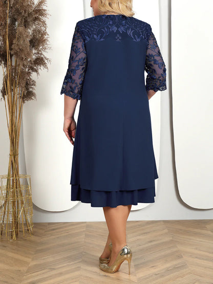 Plus Size Herbst-Bankettkleid