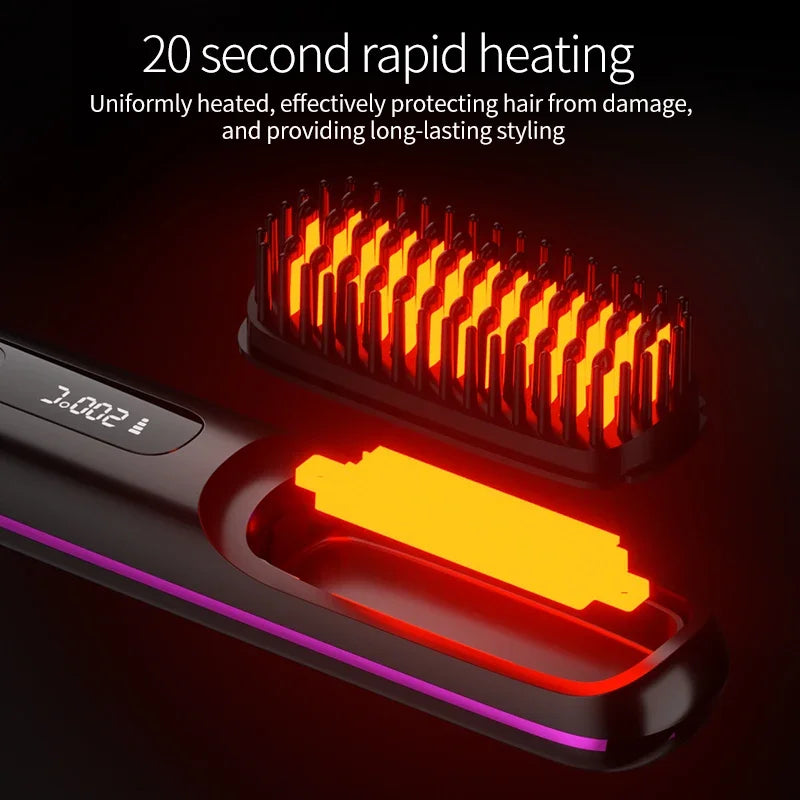 Drahtloser Haarglätter | USB-Ladung & LCD-Display | Keramik- & Ionentechnologie