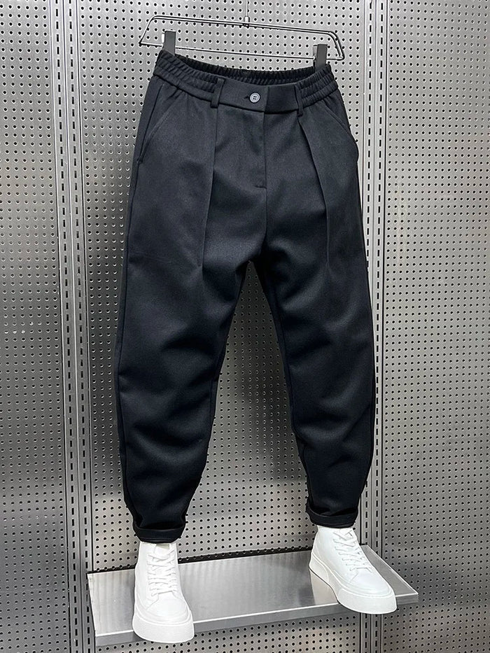 Herren Elegante Melange Hose | Lang