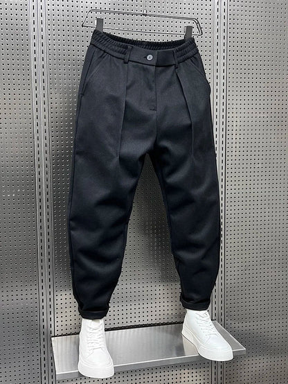 Herren Elegante Melange Hose | Lang
