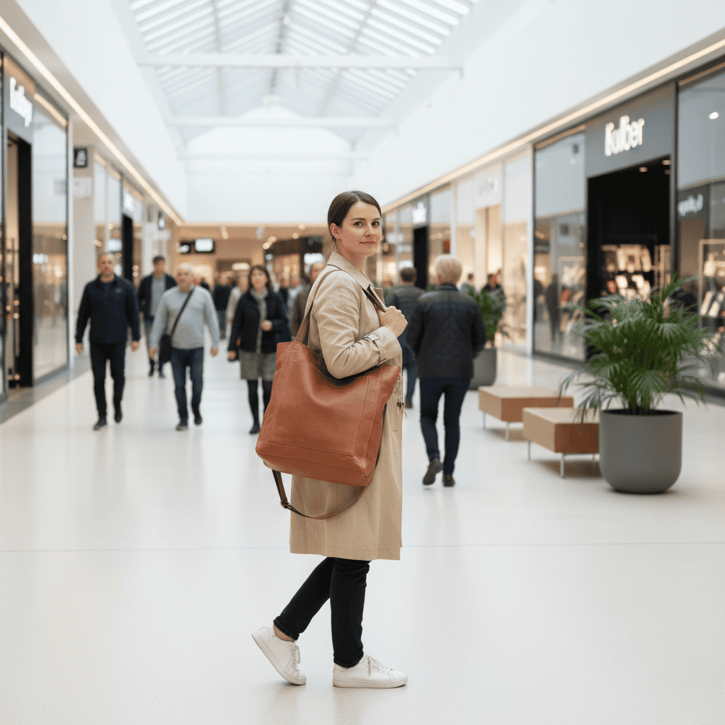 Damen Schultertasche aus weichem Kunstleder