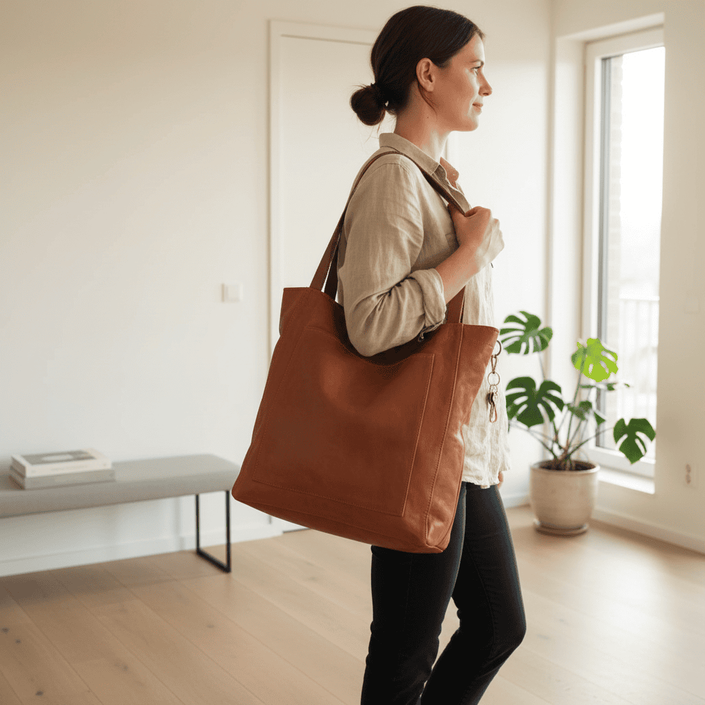 Damen Schultertasche aus weichem Kunstleder