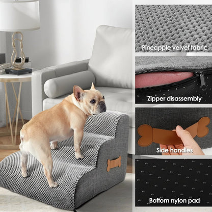 Weiche Hundetreppe für das Bett mit gelenkschonender Neigung