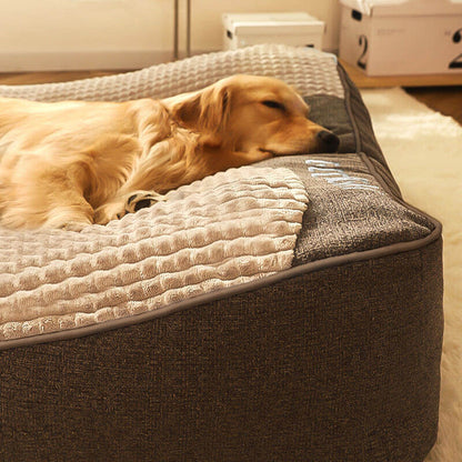 Großes, Kratzfestes Hundebett mit Orthopädischer Wirbelsäulenunterstützung