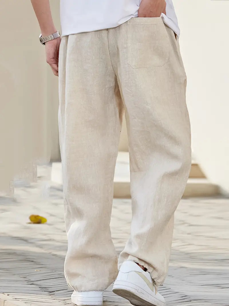 Herren Baggy Sommer Leinenhose | Lässig