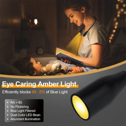 Wiederaufladbare LED Nackenlampe | USB-betrieben | 3 Lichtfarben & stufenlose Dimmung | Flexibles & tragbares Design