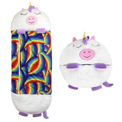 2-in-1 Plüschschlafsack mit Kuscheltier – Schlafsack für Kinder