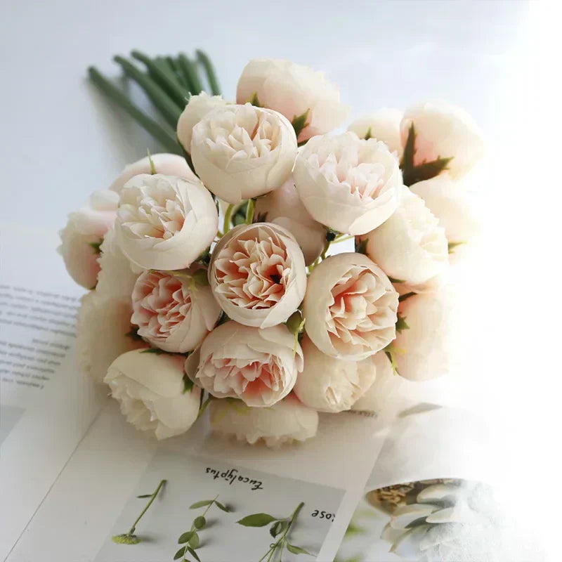 Seiden-Pfingstrosen-Bouquet - Liebesgeschichte