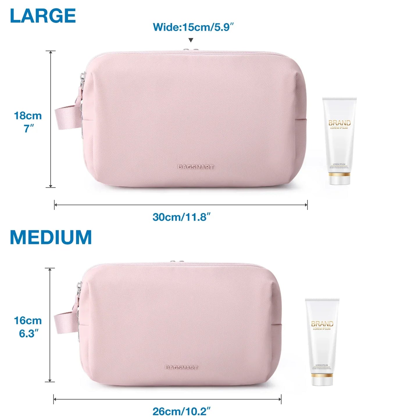 Wasserdichte Kosmetiktasche für Männer & Frauen | Leichte Kulturbeutel in S/M/L | Reiseaccessoire für Toilettenartikel & Make-up | Unisex Reiseorganizer